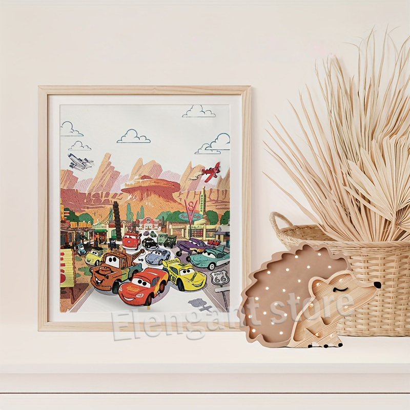 Cartoon Cars Watercolor Art Pr - Lighting Mcqueen Decor avis et prix