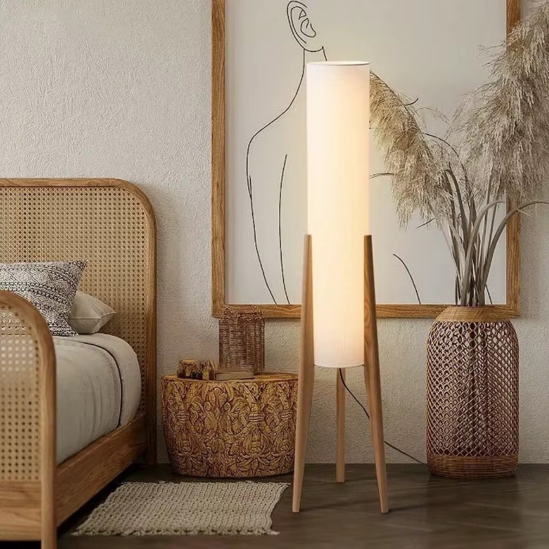 Japanese wooden floor lamp Wab - Floor Lamp Tripod avis et prix