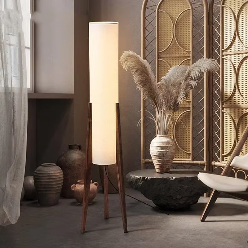 Japanese wooden floor lamp Wab - Floor Lamp Tripod avis et prix