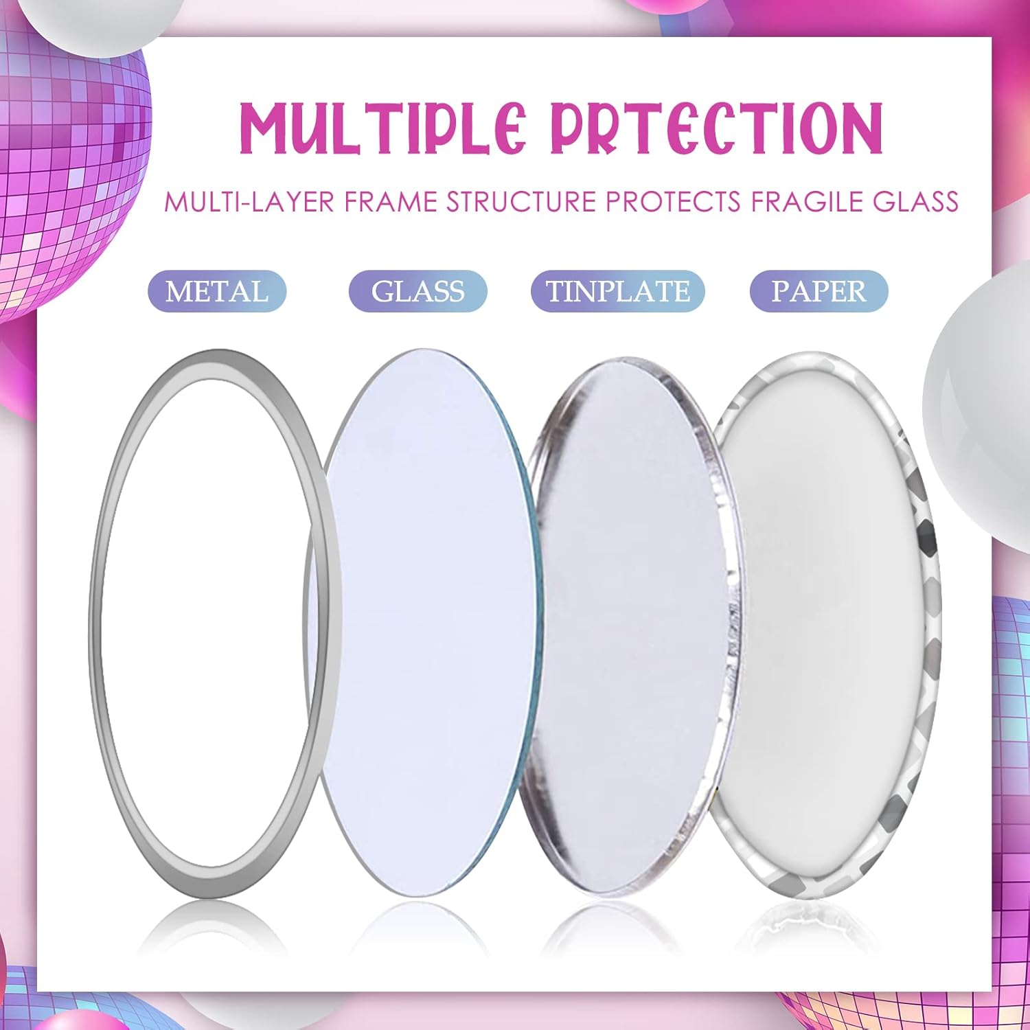 Disco Ball Compact Mirror Vint - Disco Ball Mirror avis et prix