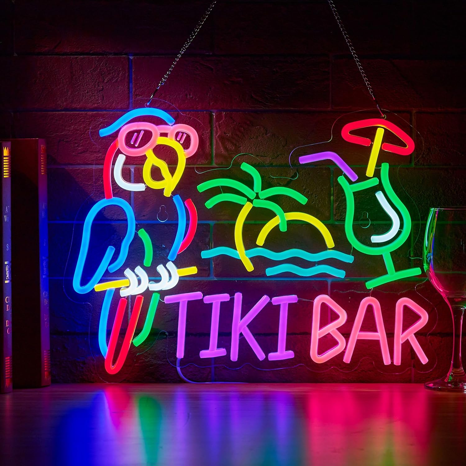 Tiki Bar Parrot Palm Tree Neon - Restaurant Lighting Decoration avis et prix