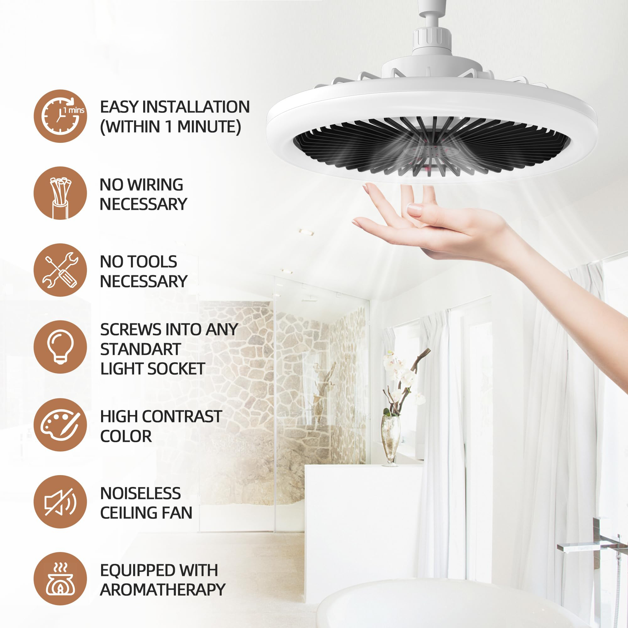 IRALAN Modern  ceiling fan wit - Decor Lighting Ceiling Fans avis et prix