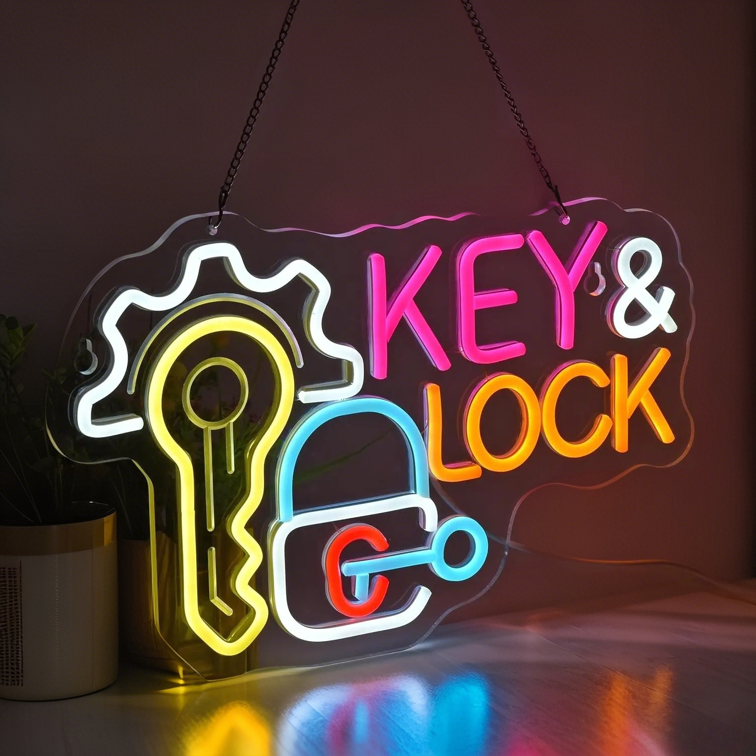 Key Lock Neon Sign Light Hangi - Lighting Decor Rentals avis et prix