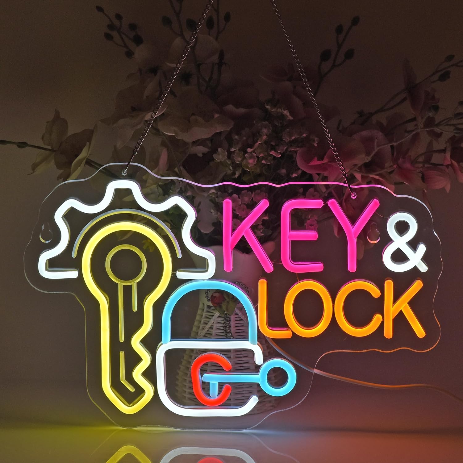 Key Lock Neon Sign Hanging Neo - Lighting Decor Rentals avis et prix