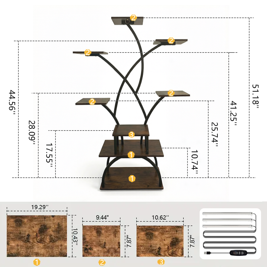 Indoor Plant Stand with Grow L - Lighting Room Decor Photo avis et prix