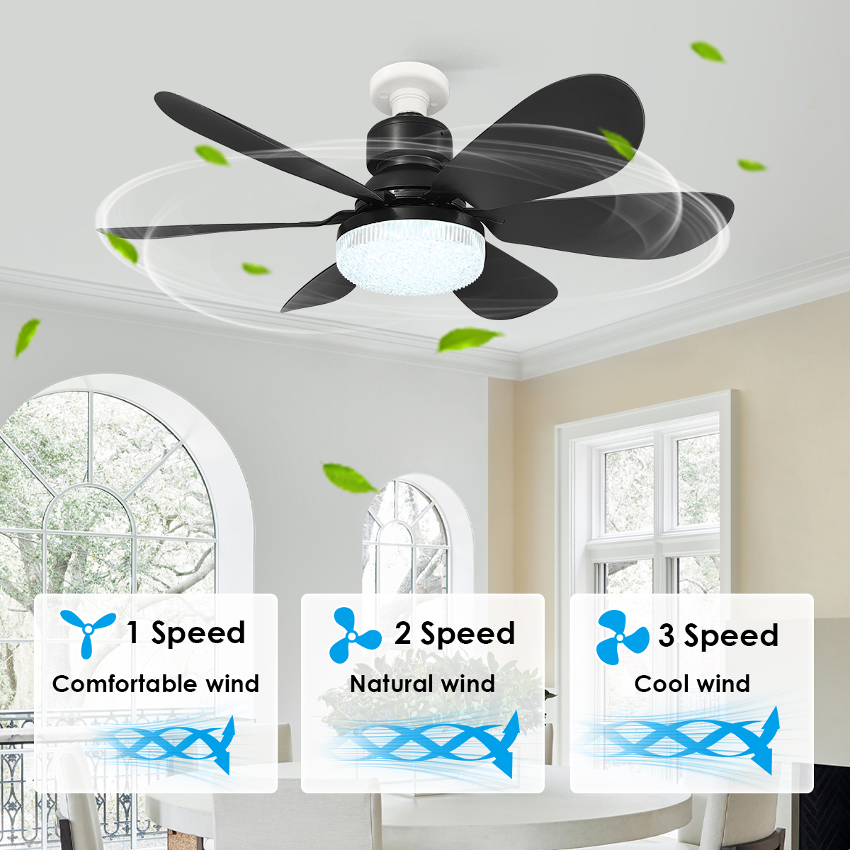 E27 Crystal Lampshade Ceiling  - Decor Lighting Ceiling Fans avis et prix