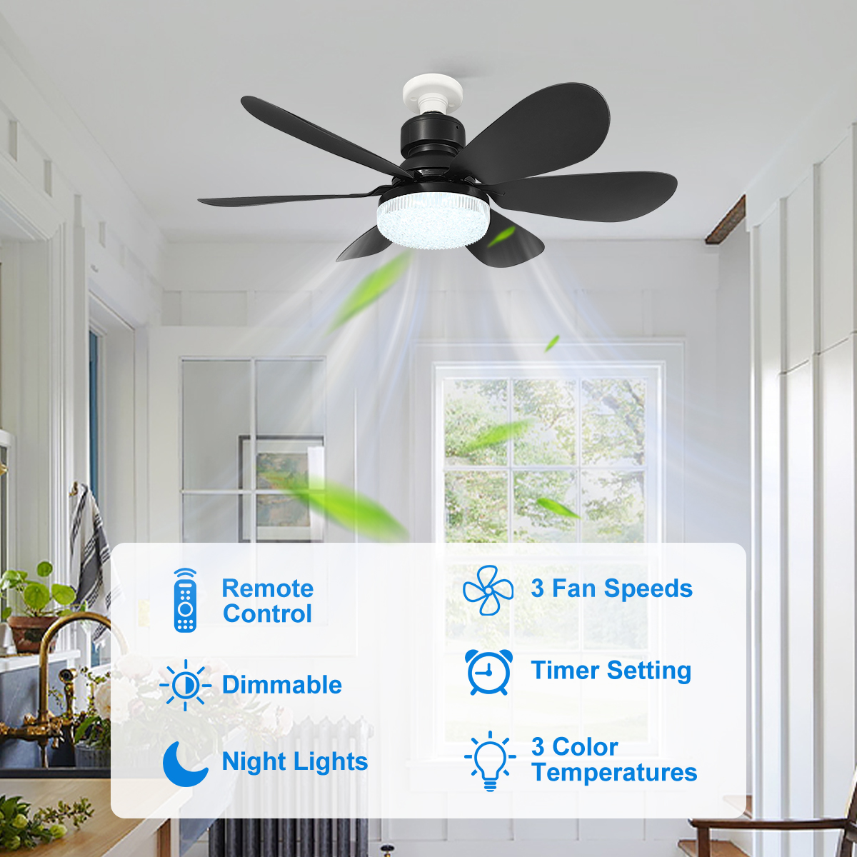 E27 Crystal Lampshade Ceiling  - Decor Lighting Ceiling Fans avis et prix