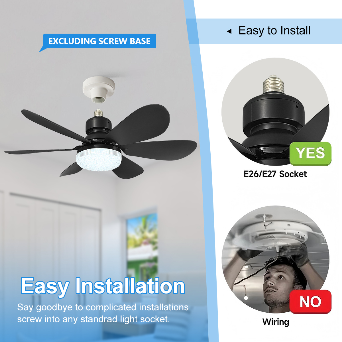E27 Crystal Lampshade Ceiling  - Decor Lighting Ceiling Fans avis et prix