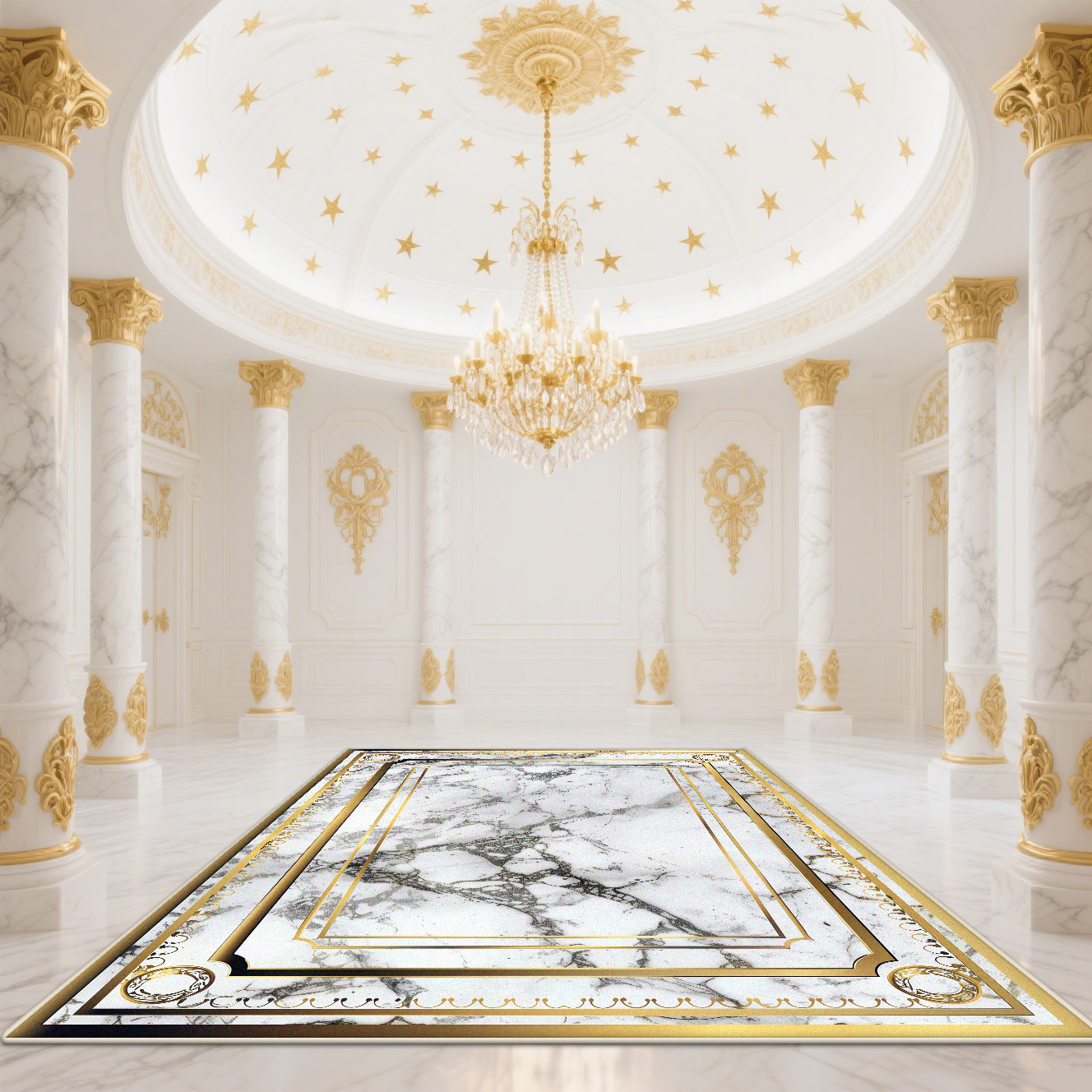 Modern White Gold Marble Patte - Garage Lighting Decor avis et prix