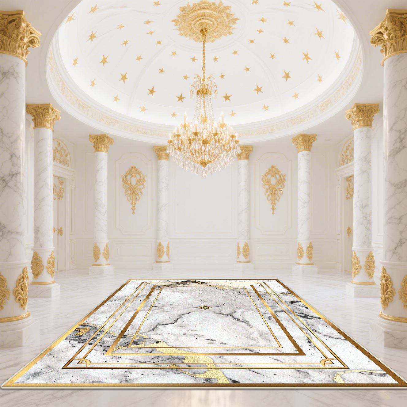 Modern White Gold Marble Patte - Garage Lighting Decor avis et prix