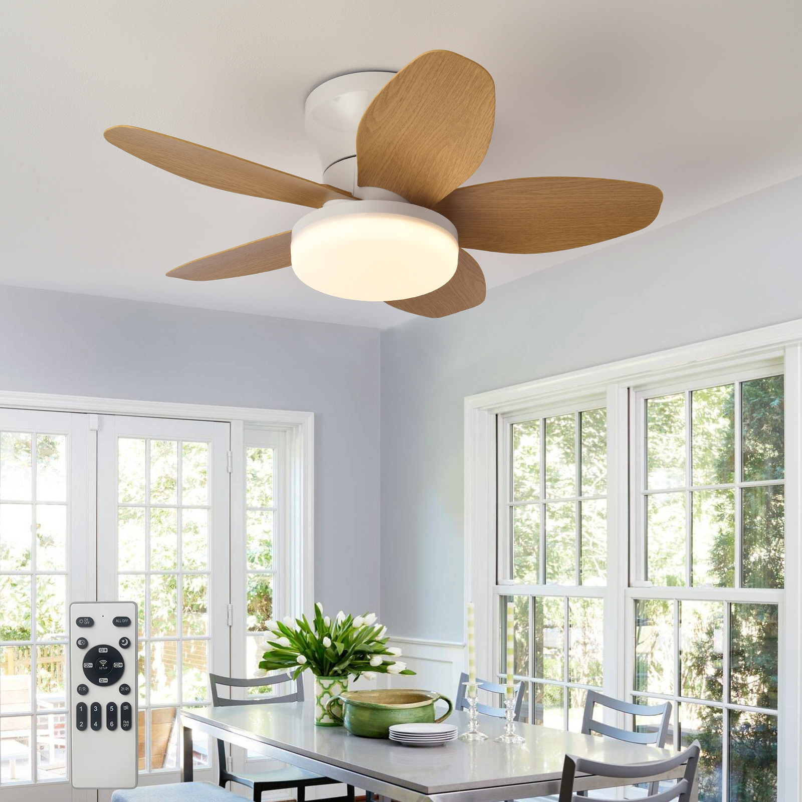 Retro LED Ceiling Fan Light Mu - Decor Lighting Ceiling Fans avis et prix