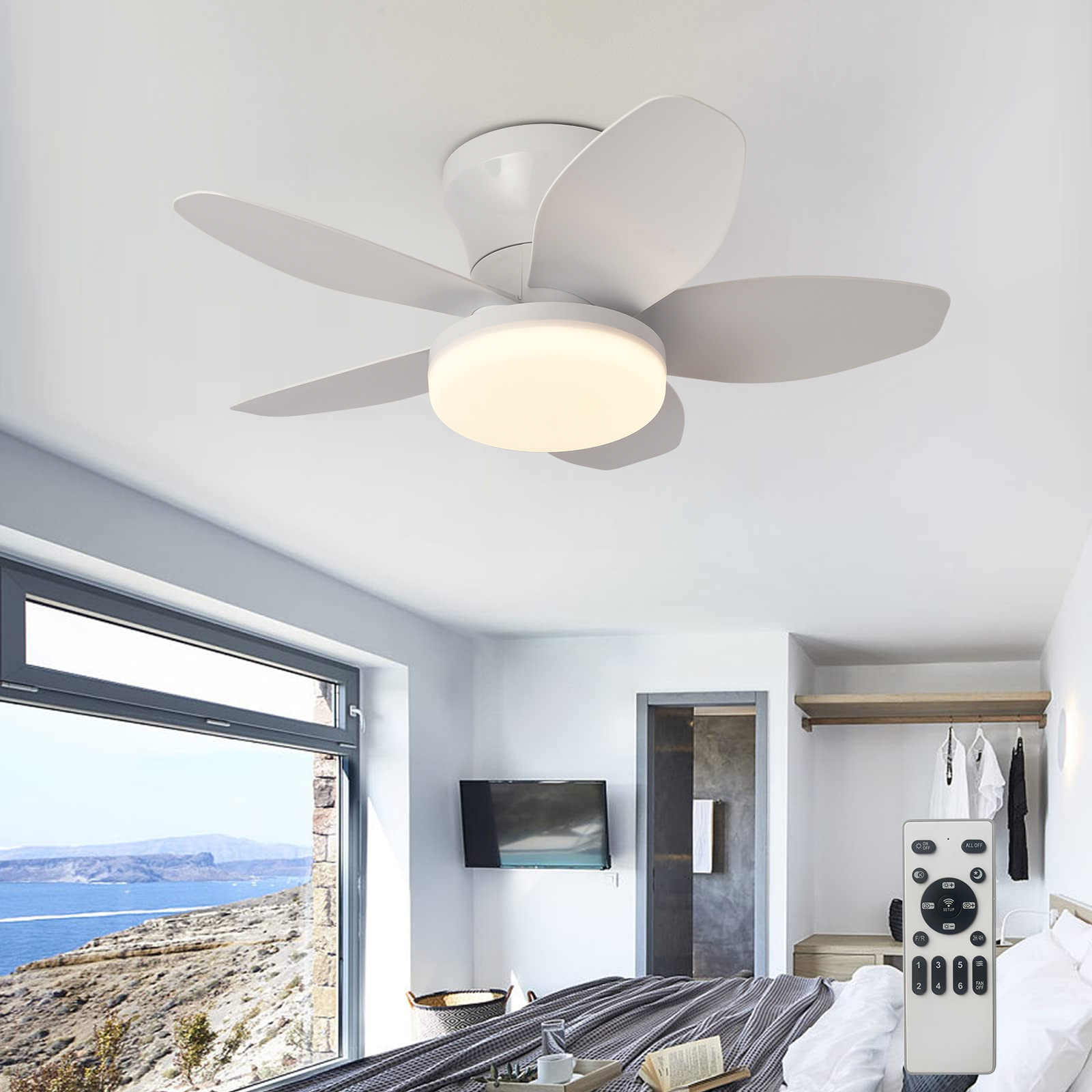Retro LED Ceiling Fan Light Mu - Decor Lighting Ceiling Fans avis et prix