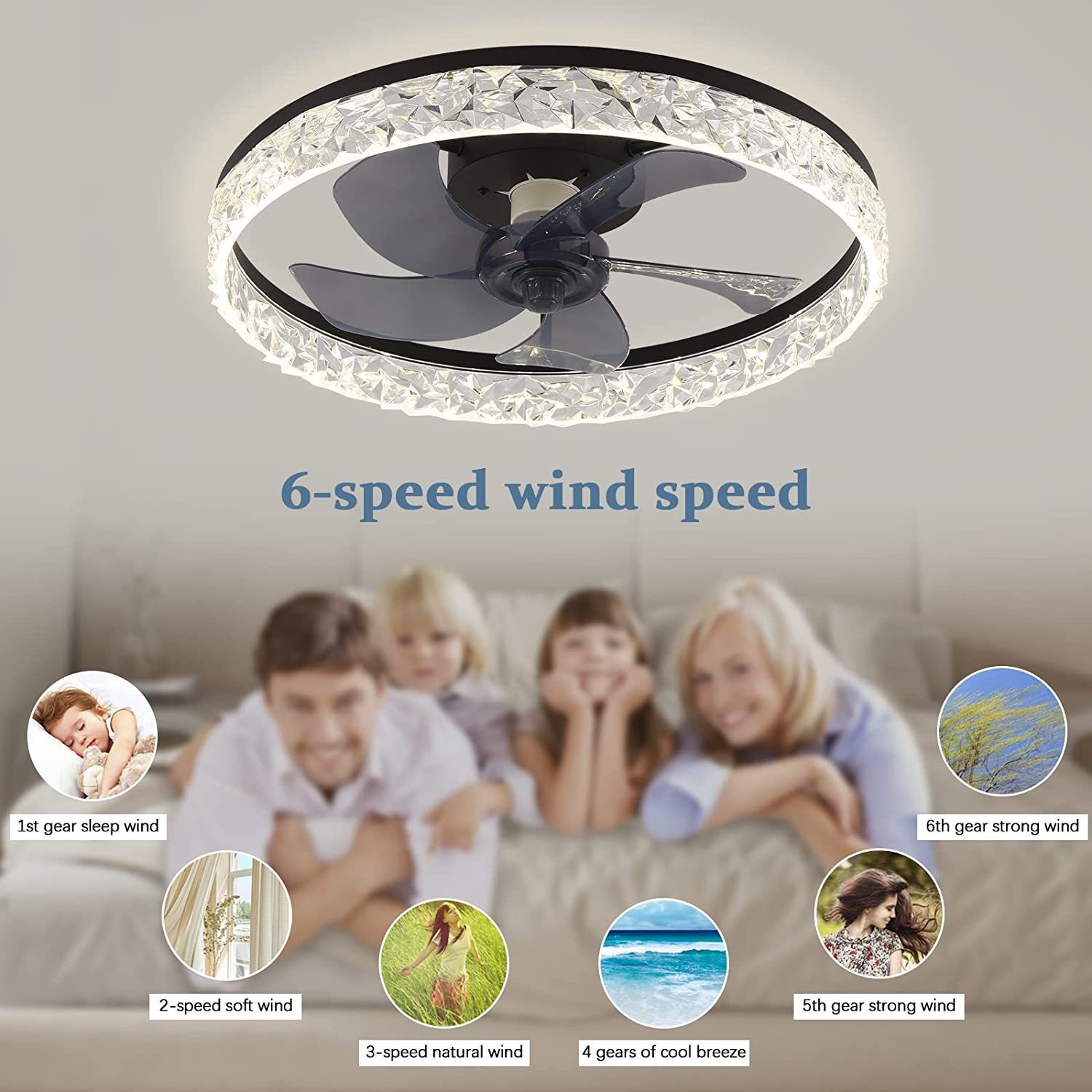 Round Ceiling Fan with Light a - Decor Lighting Ceiling Fans avis et prix