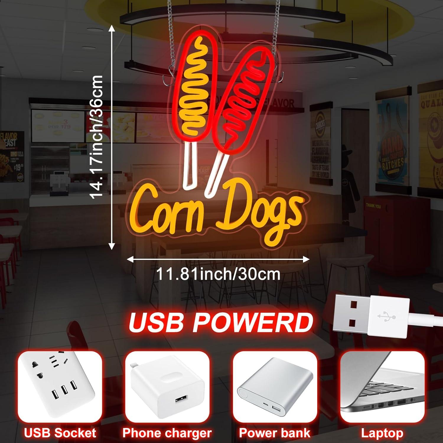 Corn Dog Neon Sign Snack USB D - Restaurant Lighting Decoration avis et prix
