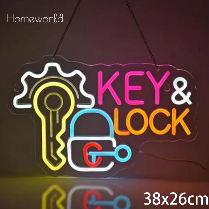 Key Lock Neon Sign Hanging Neo - Lighting Decor Rentals avis et prix