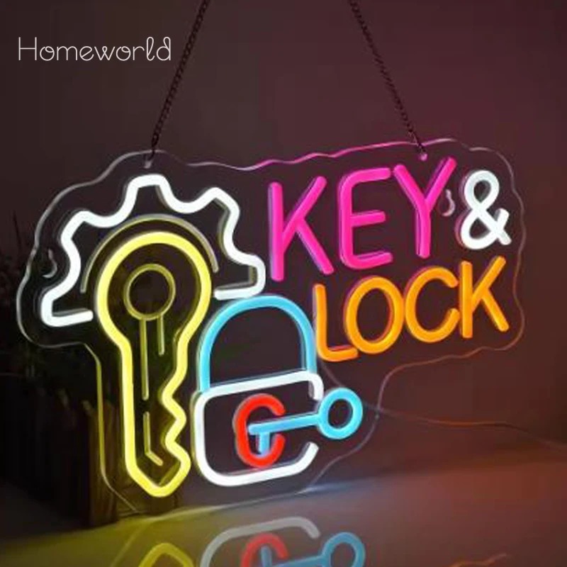 Key Lock Neon Sign Hanging Neo - Lighting Decor Rentals avis et prix