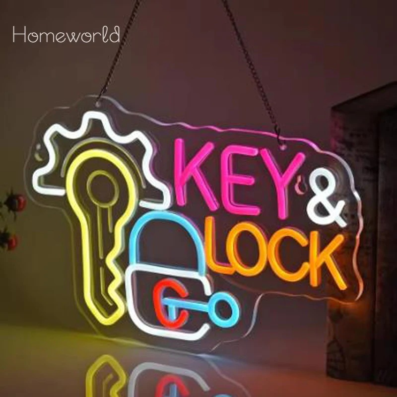 Key Lock Neon Sign Hanging Neo - Lighting Decor Rentals avis et prix