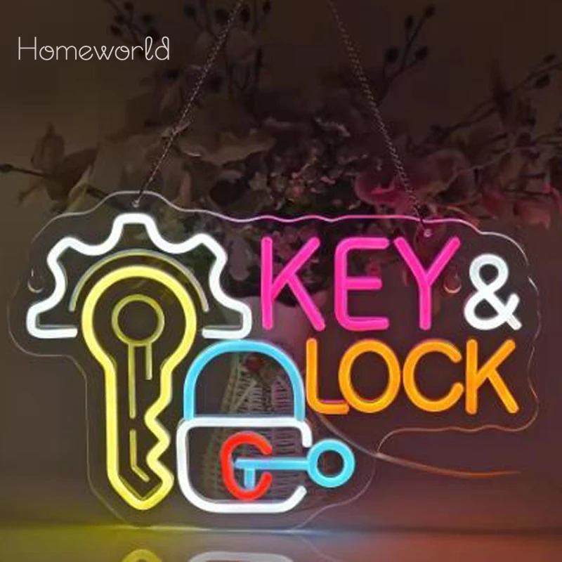 Key Lock Neon Sign Hanging Neo - Lighting Decor Rentals avis et prix