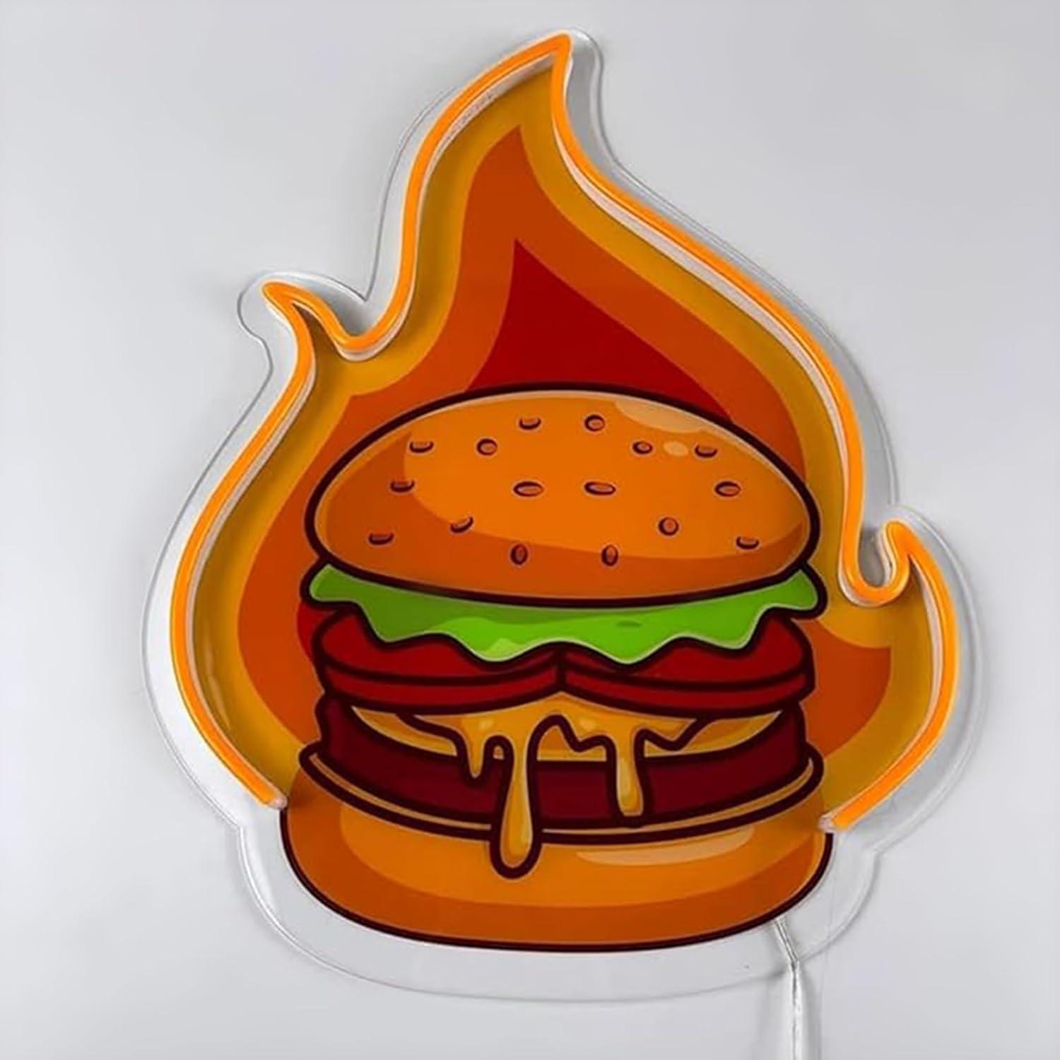 Burger Neon Sign LED Hamburger - Restaurant Lighting Decoration avis et prix