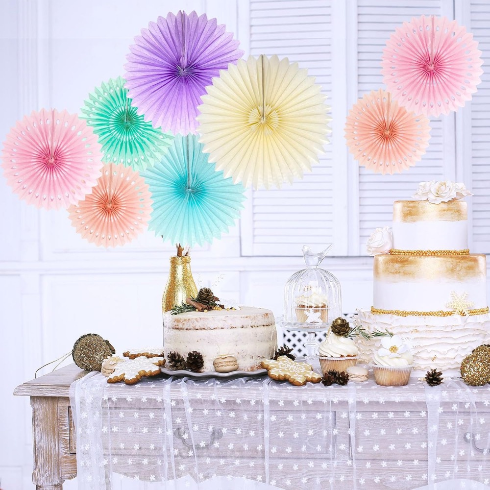 Pastel Rainbow Paper Fans Part - Decor Lighting Fans avis et prix