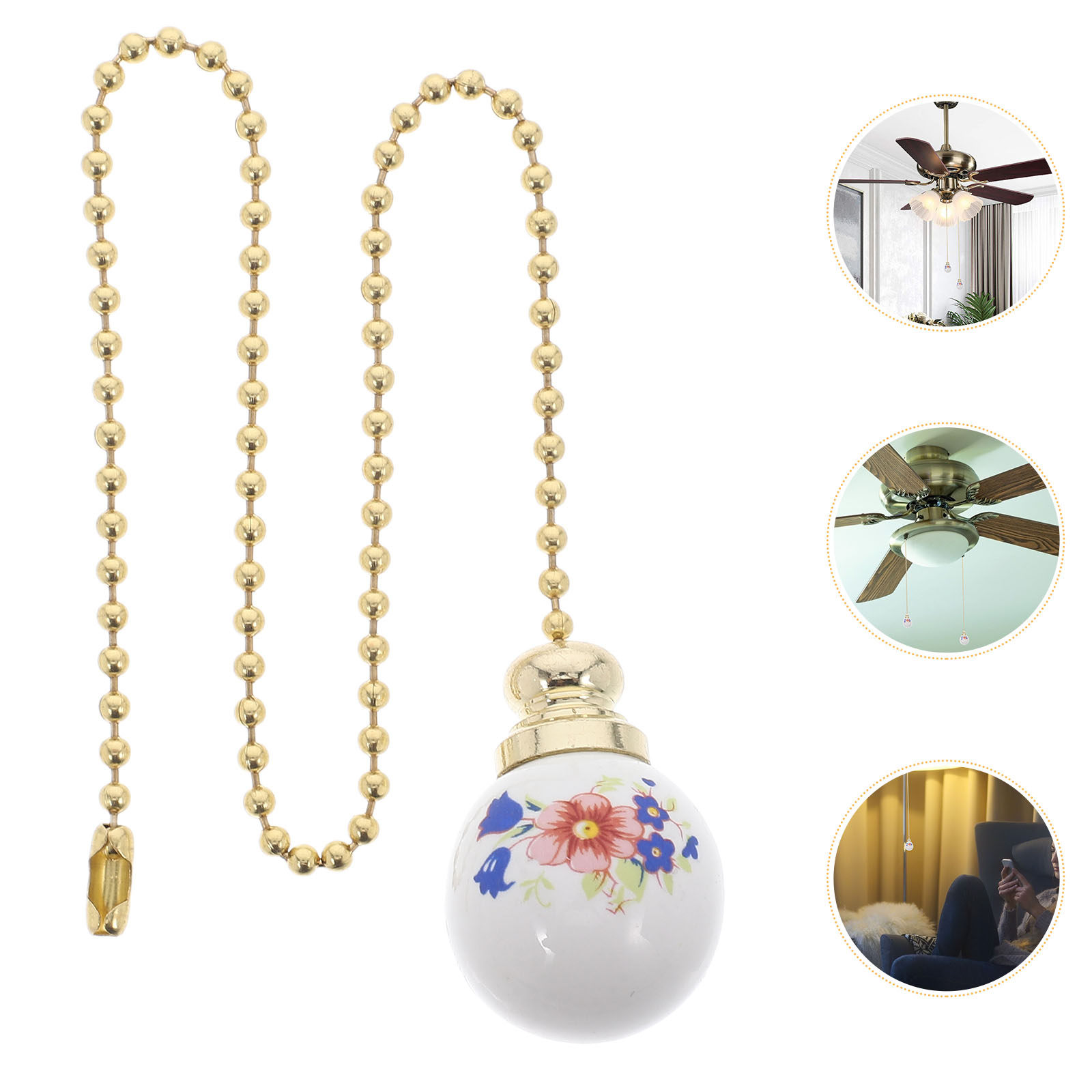 Vintage Floral Pull Chain for  - Decor Lighting Ceiling Fans avis et prix