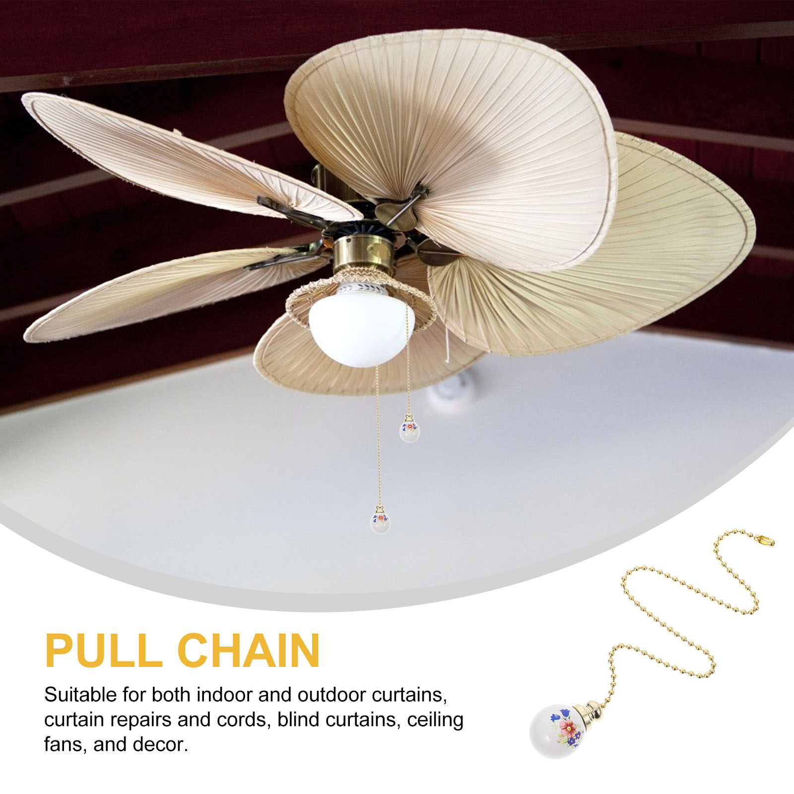 Vintage Floral Pull Chain for  - Decor Lighting Ceiling Fans avis et prix