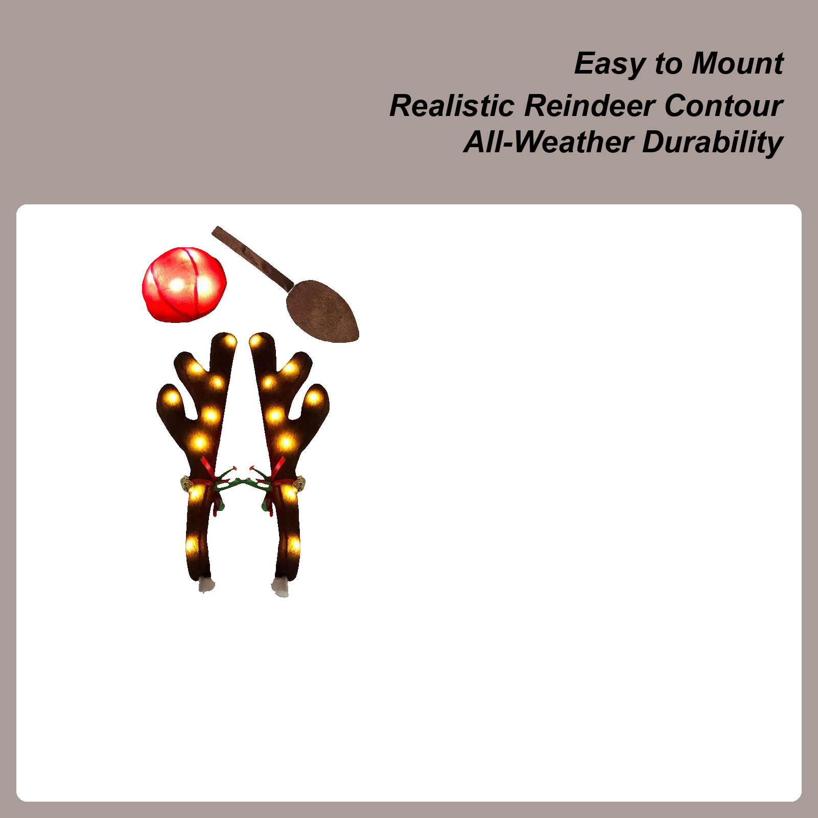 Car Reindeer Antlers with Nose - Up Lighting Decor avis et prix