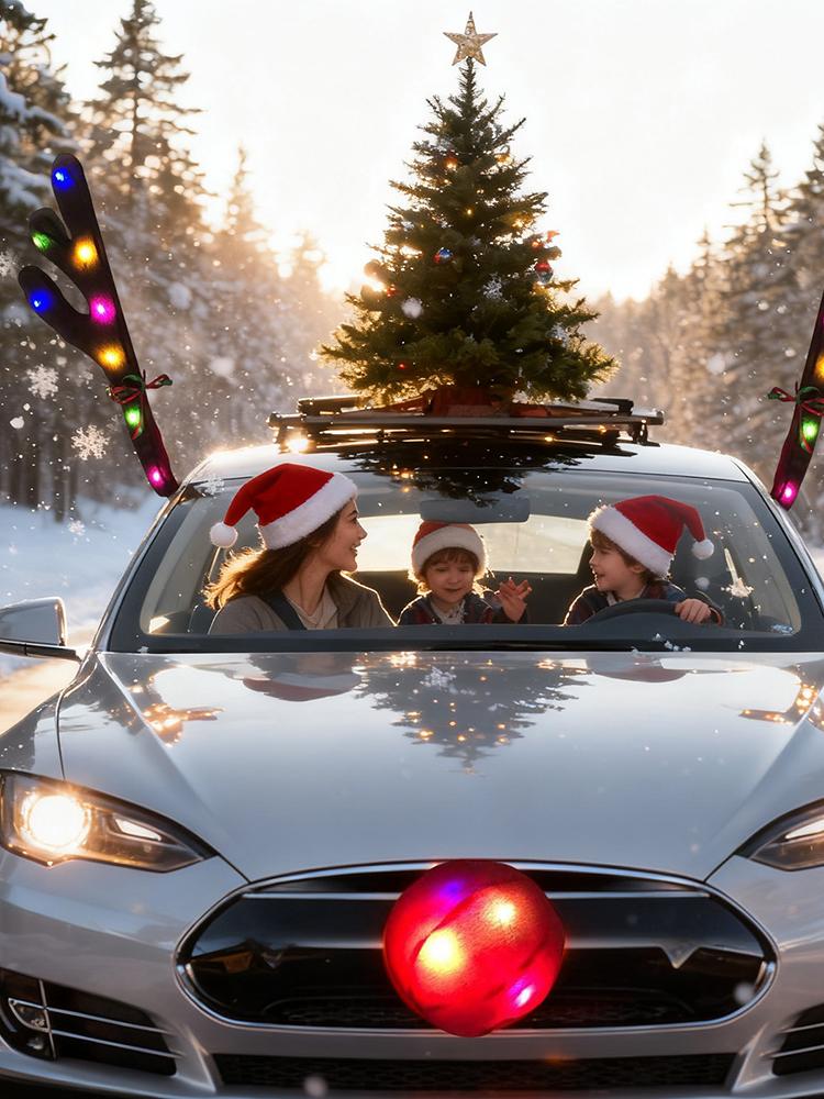 Car Reindeer Antlers with Nose - Up Lighting Decor avis et prix