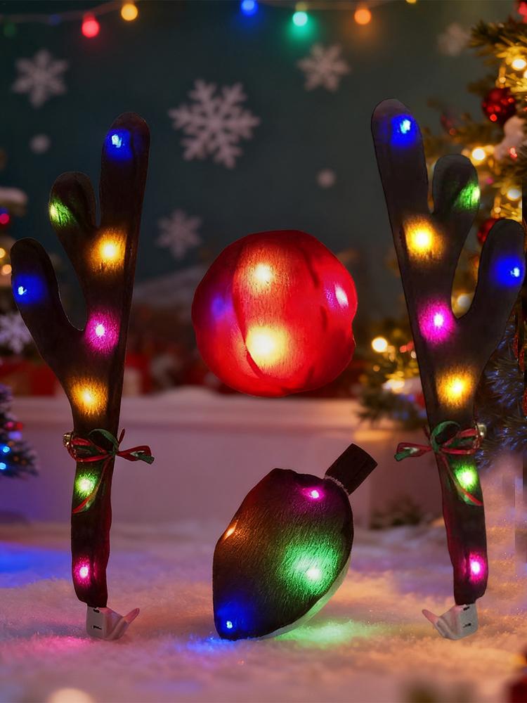 Car Reindeer Antlers with Nose - Up Lighting Decor avis et prix