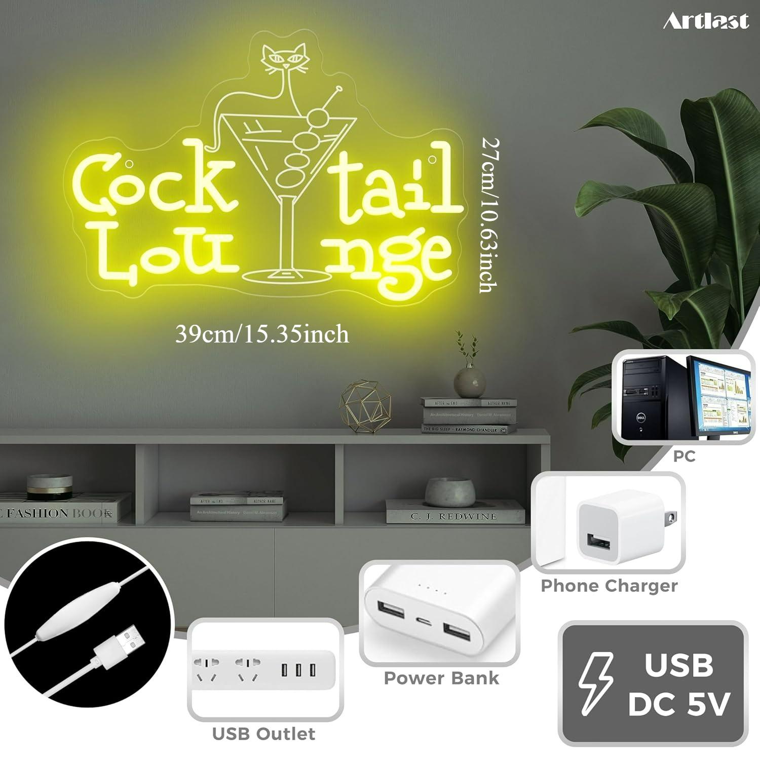 Cocktail Lounge Neon Sign Dimm - Lighting Decoration For Home avis et prix