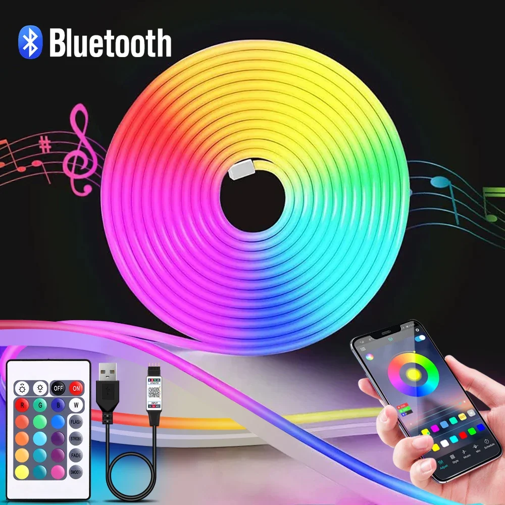 1-5m RGB LED Neon Strip Light  - Lighting Decoration For Home avis et prix