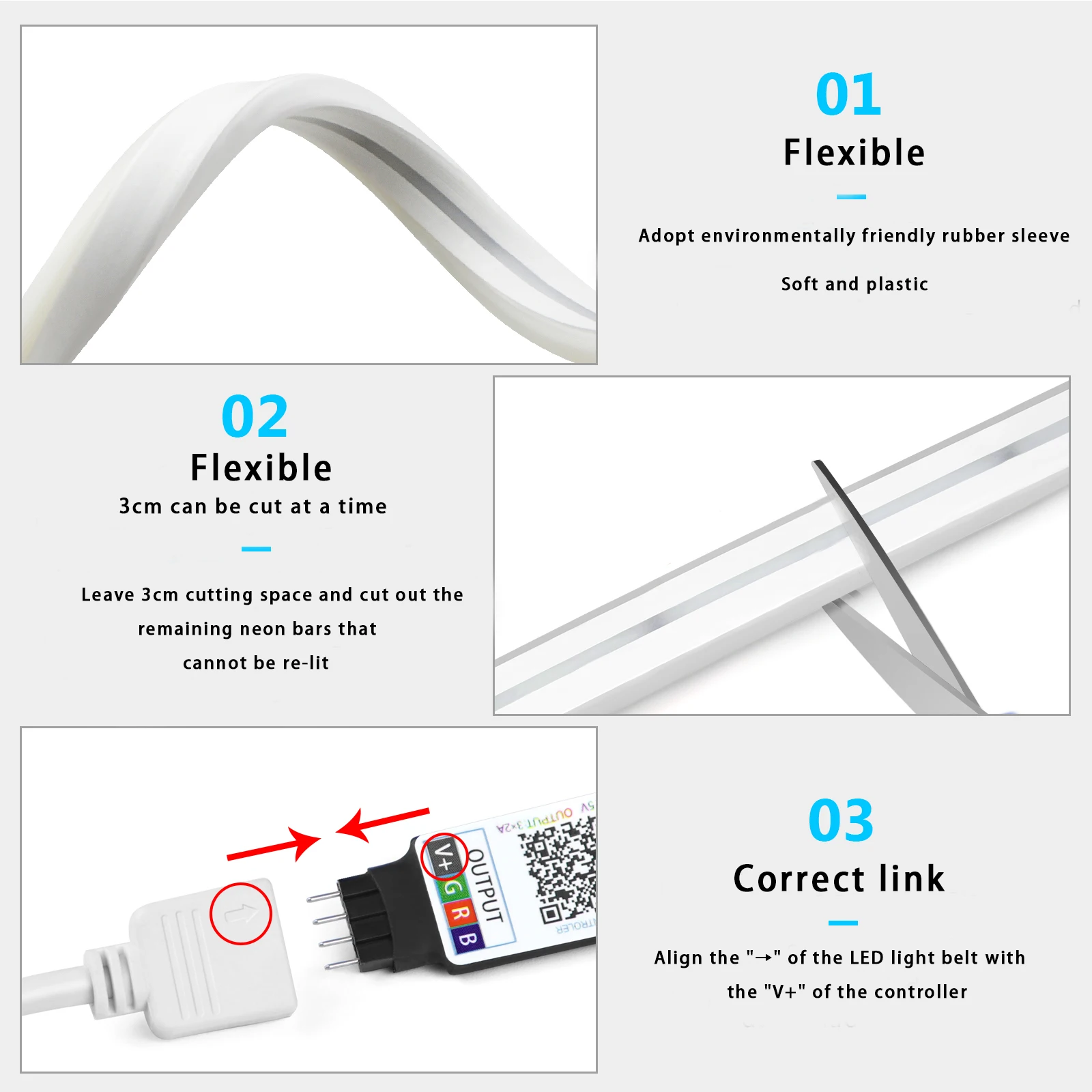 1-5m RGB LED Neon Strip Light  - Lighting Decoration For Home avis et prix